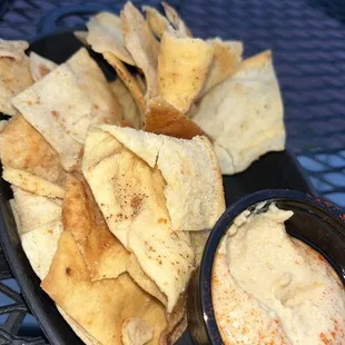 Pita chips &amp; Hummus  Soo fresh and crispy