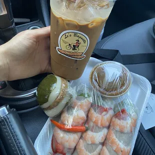 Definitely recommend   Vietnamese iced coffee &amp; spring rolls