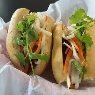 Marinated pork bahn mi