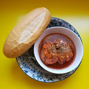 Xiu Mai pork meatball with baguette