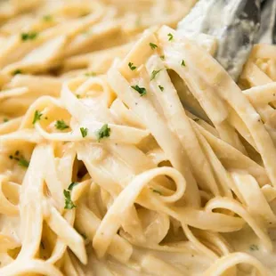 a close up of a pasta dish