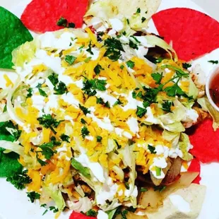 a plate of mexican food