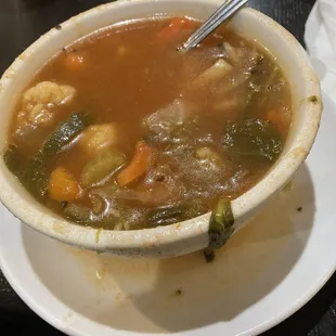 Minestrone ok but not hot