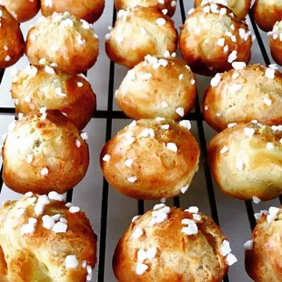 Freshly baked chouquettes