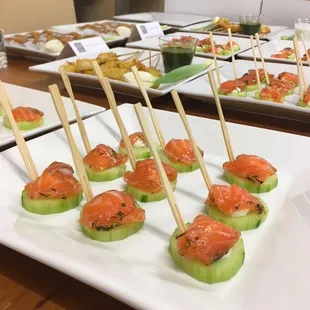 Housemade Salmon gravlax, a festive appetizer and always a hit!