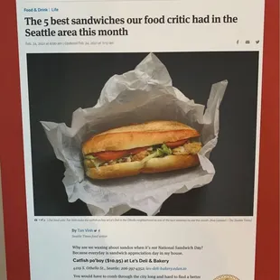 Featured in the Seattle Times! They have this posted on their wall.