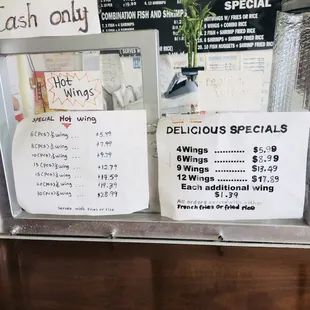 menus and prices