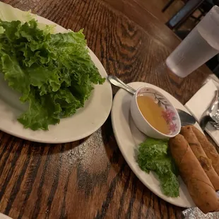 Spring rolls...with lots of lettuce!