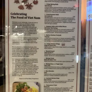 menu