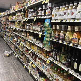 shelves of food and condiments