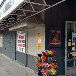 the entrance to the store