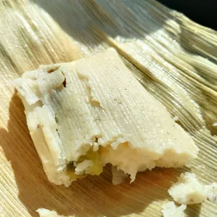 This here, is a cheese tamal  yummy