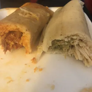 Pork tamale and chicken