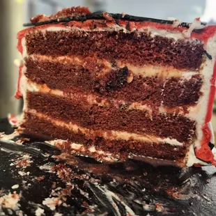 a slice of chocolate cake