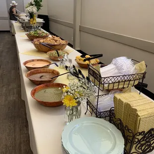 Catering a baby shower, decorations by client