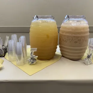 Mango and horchata aguas frescas