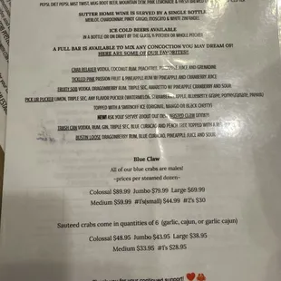 menu
