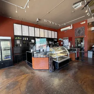 the inside of a restaurant