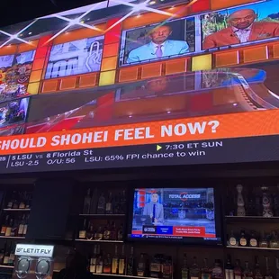 Huge Tv at bar