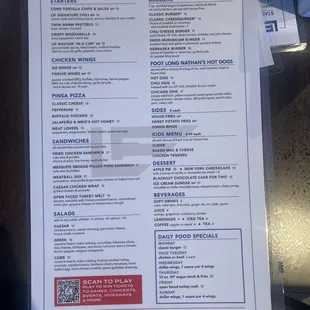 menu