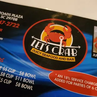 Menu header