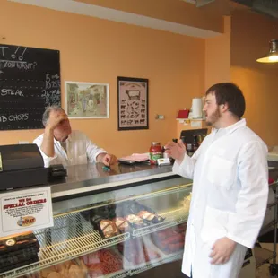 Steve Gatward, left, and Brian Malone, right, at Let's Meat On The Avenue.