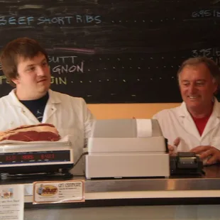 Brian Malone, left, and Steve Gatward, right, at Let's Meat On The Avenue.