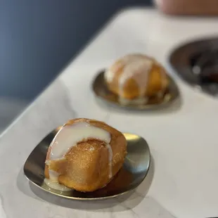 Fried bun with condensed milk (dessert)