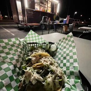 Food truck and Carne Asada street tacos