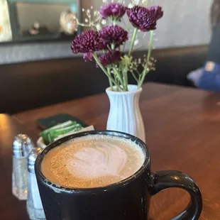 Latte with table ambience
