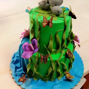 Our Jungle themed wedding cake