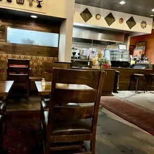 the kitchen and dining area