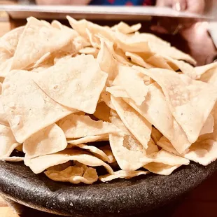 generous helping of tortilla chips