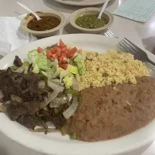 a plate of mexican food