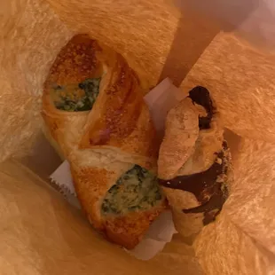 a sandwich in a paper bag