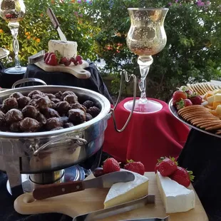 Gourmet Cheese &amp; Crackers and Sweet &amp; Spicy Meatballs