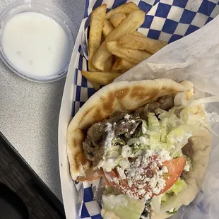 Gyro and French Fries