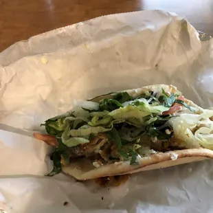 My grilled chicken pita sandwich.