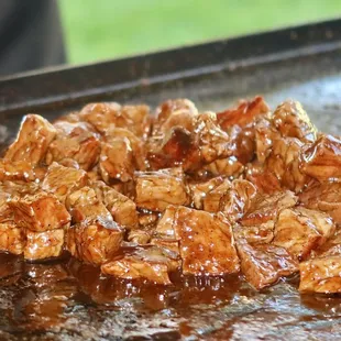 The steak had that signature hibachi taste of soy-teriyaki mingled with creamy butter and a drizzle of sesame oil - hot &amp; juicy.