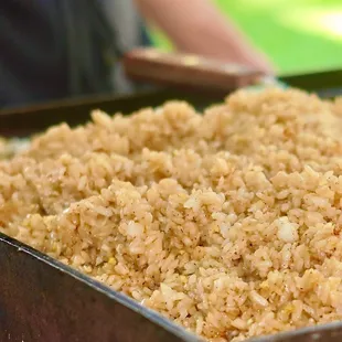The hibachi fried rice had great seasoning that combined sesame oil, olive oil, &amp; soy sauce.