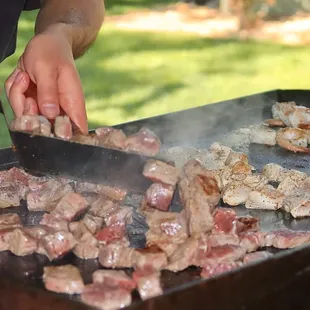 The steak had that signature hibachi taste of soy-teriyaki mingled with creamy butter and a drizzle of sesame oil - hot &amp; juicy.