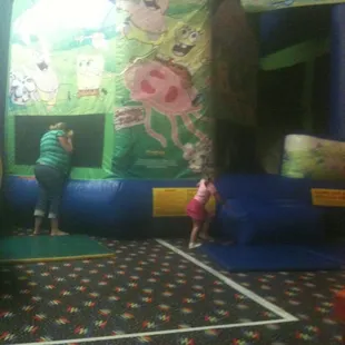 Sponge bob bounce house in free play