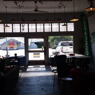 the inside of a restaurant