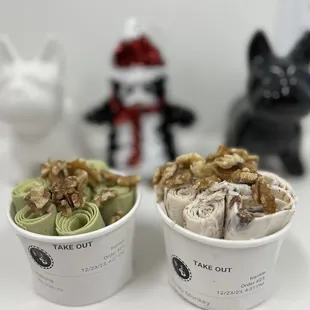 two cups of ice cream