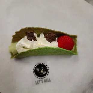 Matcha ice cream with Matcha shell