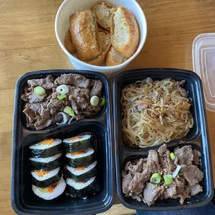 Bulgogi &amp; Kimbap, Bulgogi &amp; Japchae, Yubuchobap