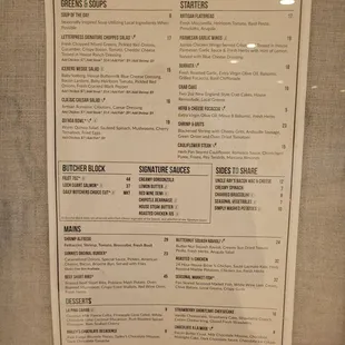menu