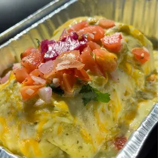 Hatch chili burrito with roasted pork inside. Outstanding