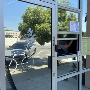 ring the bell and she will open the window for your order
