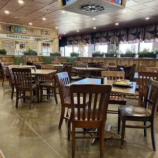 a restaurant with tables and chairs